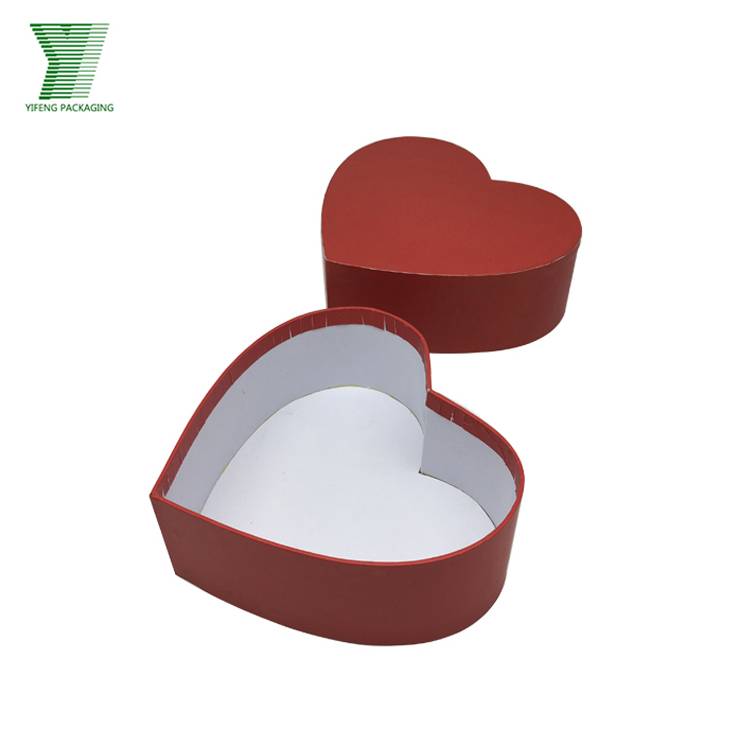 Red Paper Customized Valentine's Day Promotion Chocolate And Flower Packaging Boxes Cheap Wholesale Wrapping Heart Shaped Box